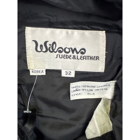 Vintage Wilsons Black Leather Pants 80s High Waist Rocker biker waist 32 - Picture 12 of 16